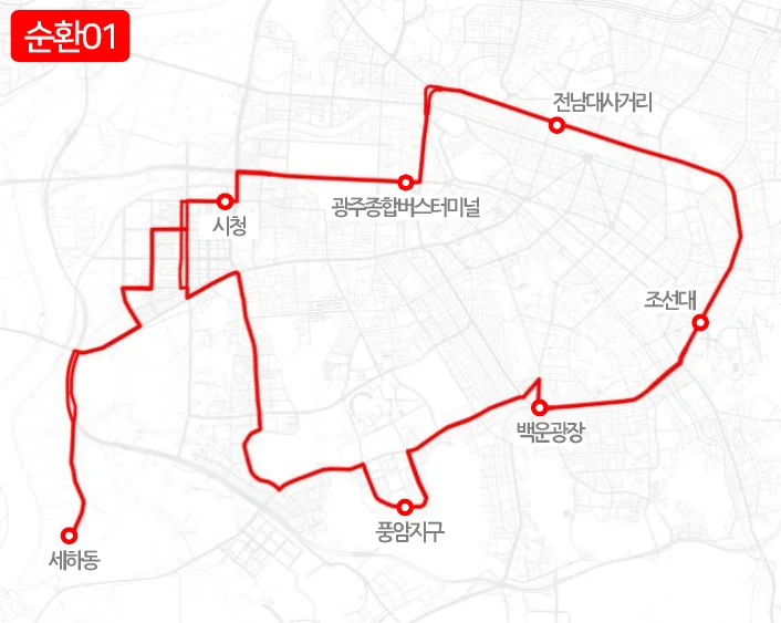 개편 전 순환01번 노선도