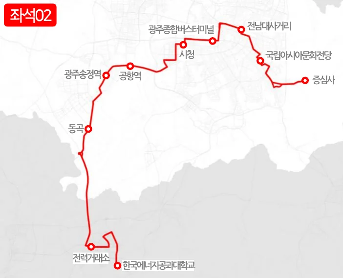 개편 전 좌석02번 노선도