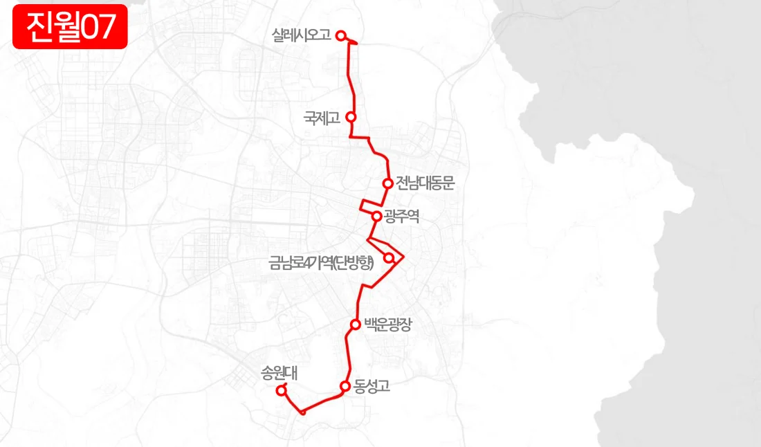 개편 전 진월07번 노선도