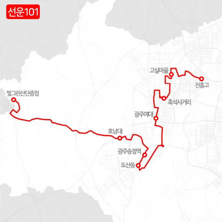 개편 전 선운101번 노선도