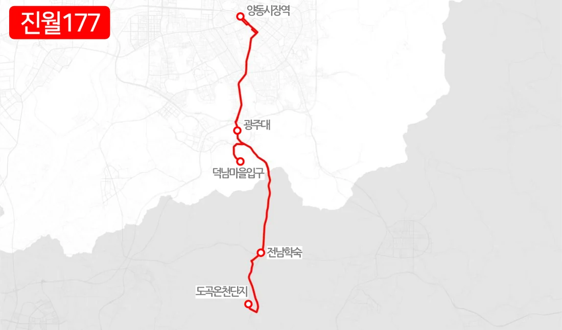 개편 전 진월177번 노선도