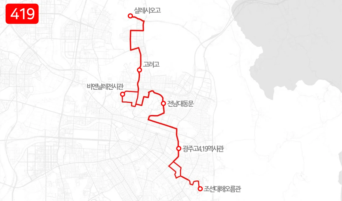 개편 전 419번 노선도