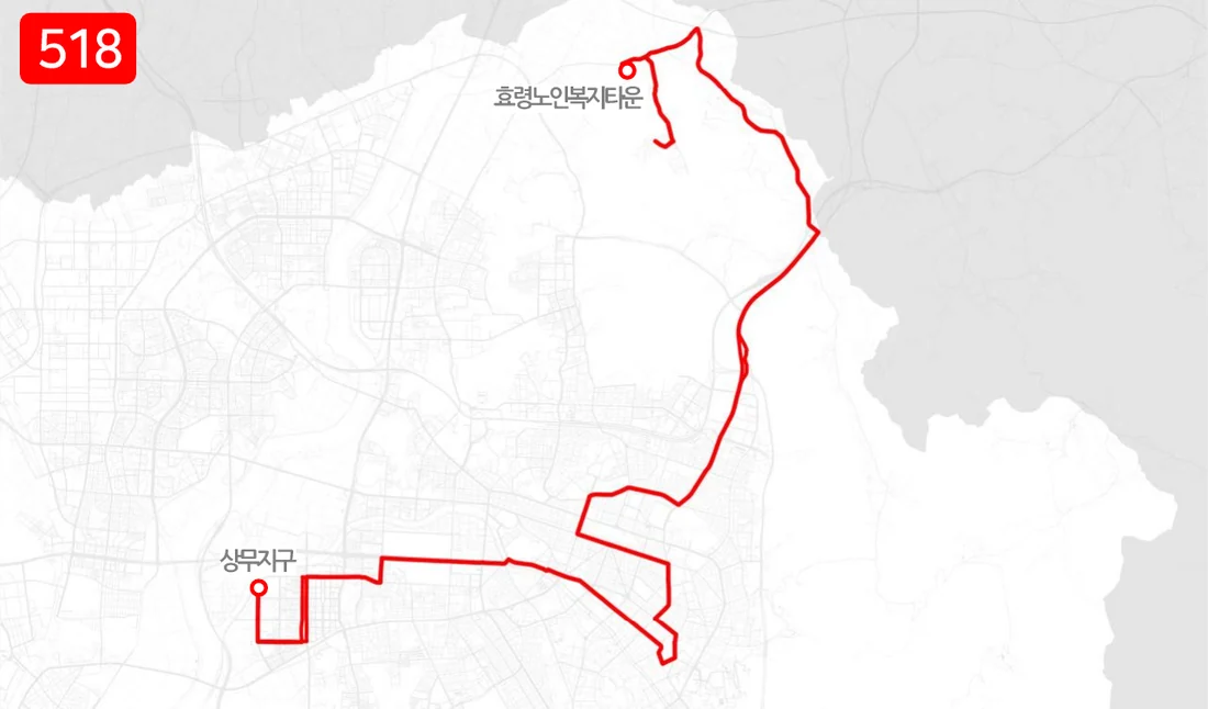 개편 전 518번 노선도
