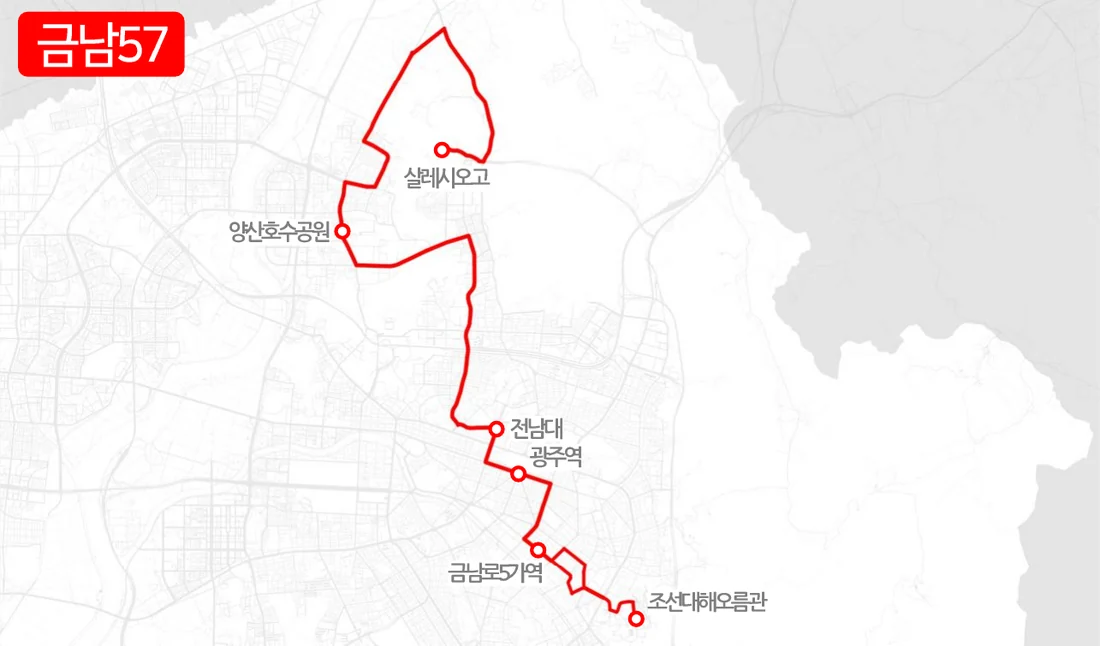 개편 전 금남57번 노선도