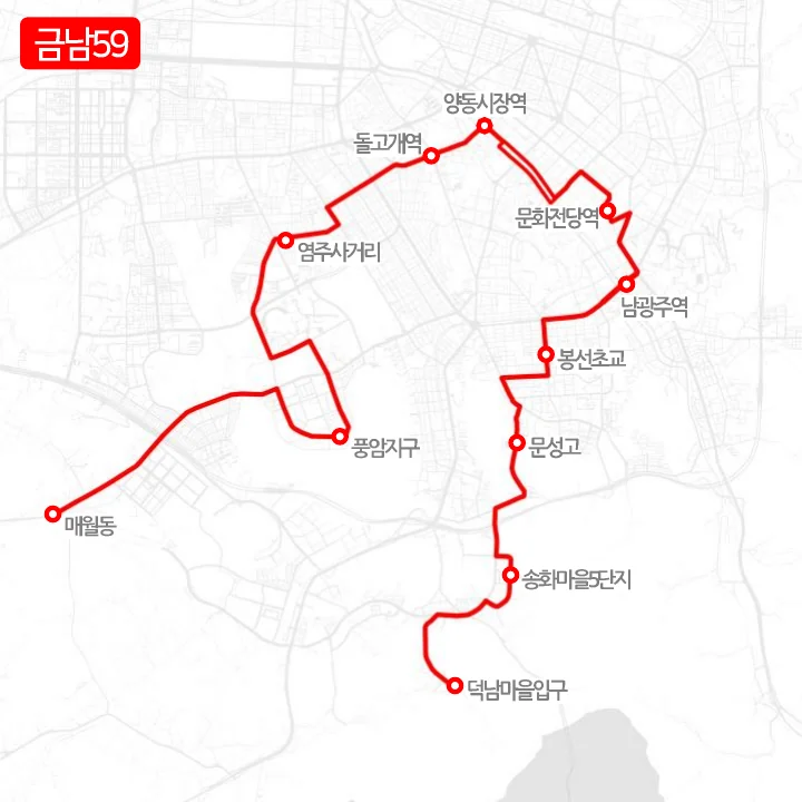 개편 전 금남59번 노선도