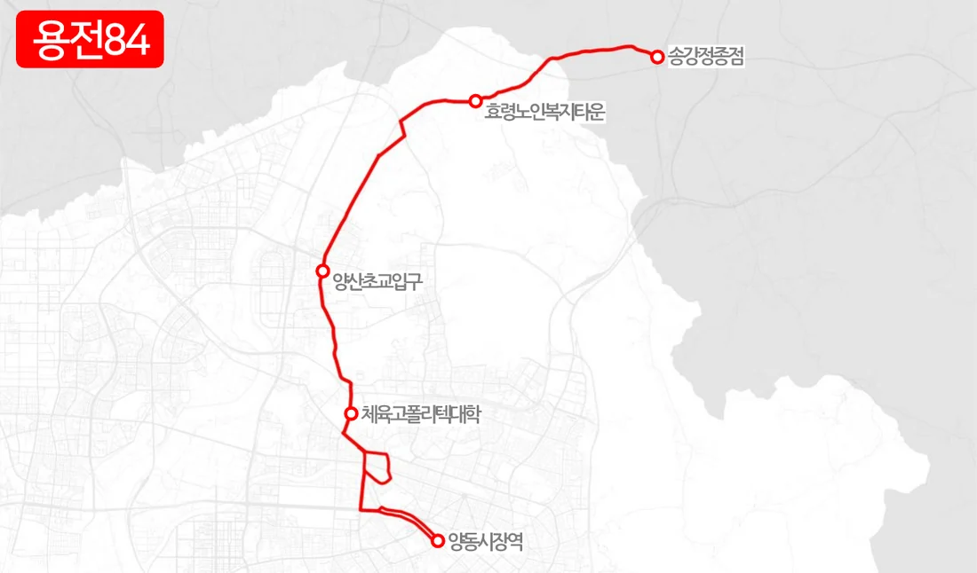 개편 전 용전84번 노선도