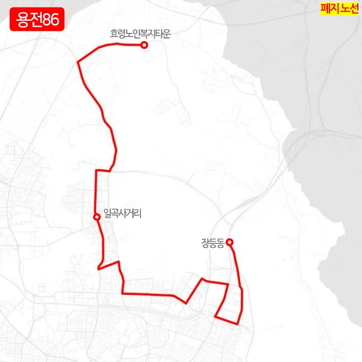 개편 전 용전86번 노선도