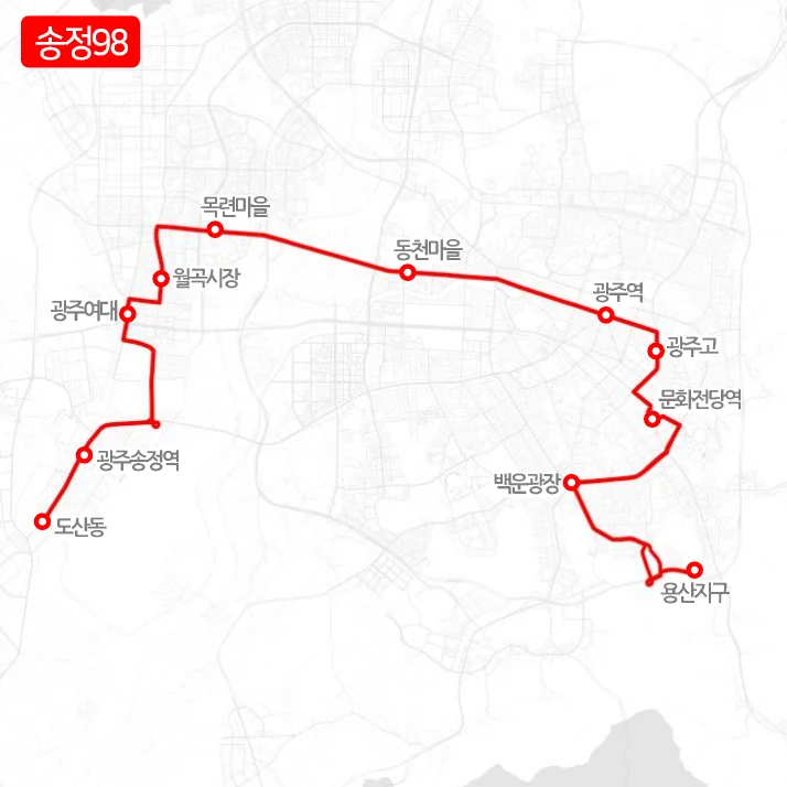개편 전 송정98번 노선도