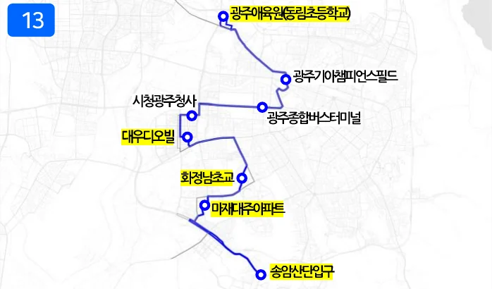 개편 후 13번 노선도