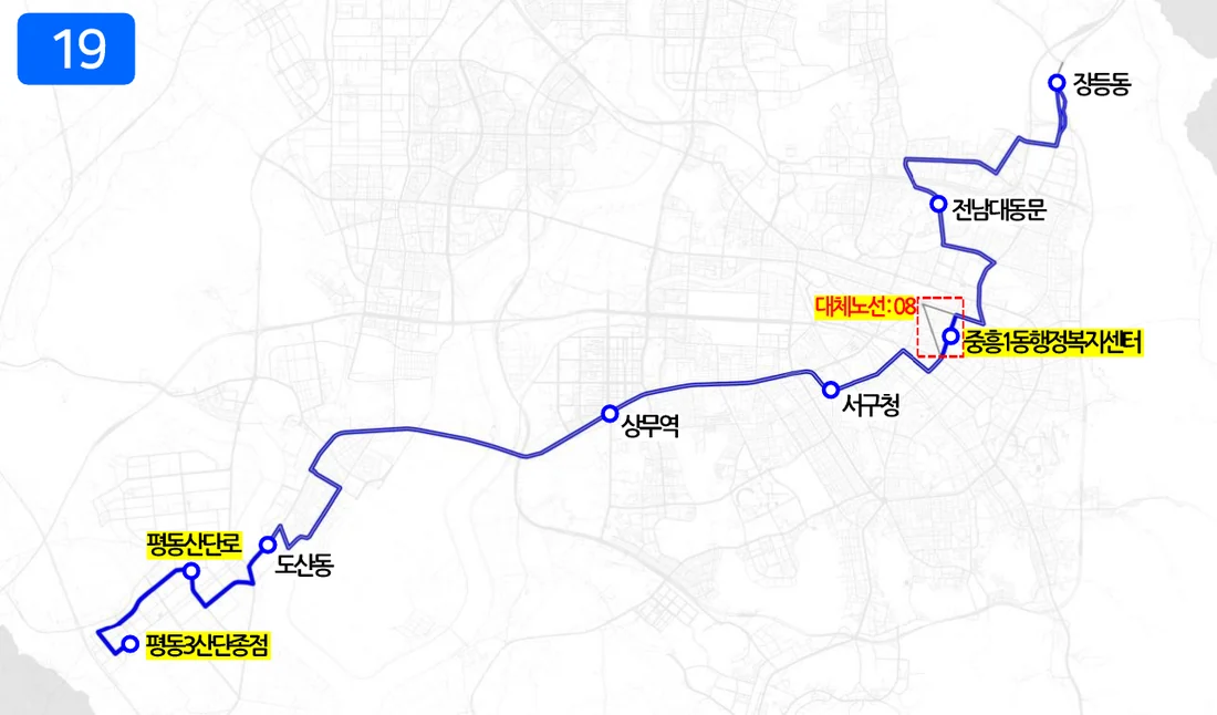 개편 후 19번 노선도