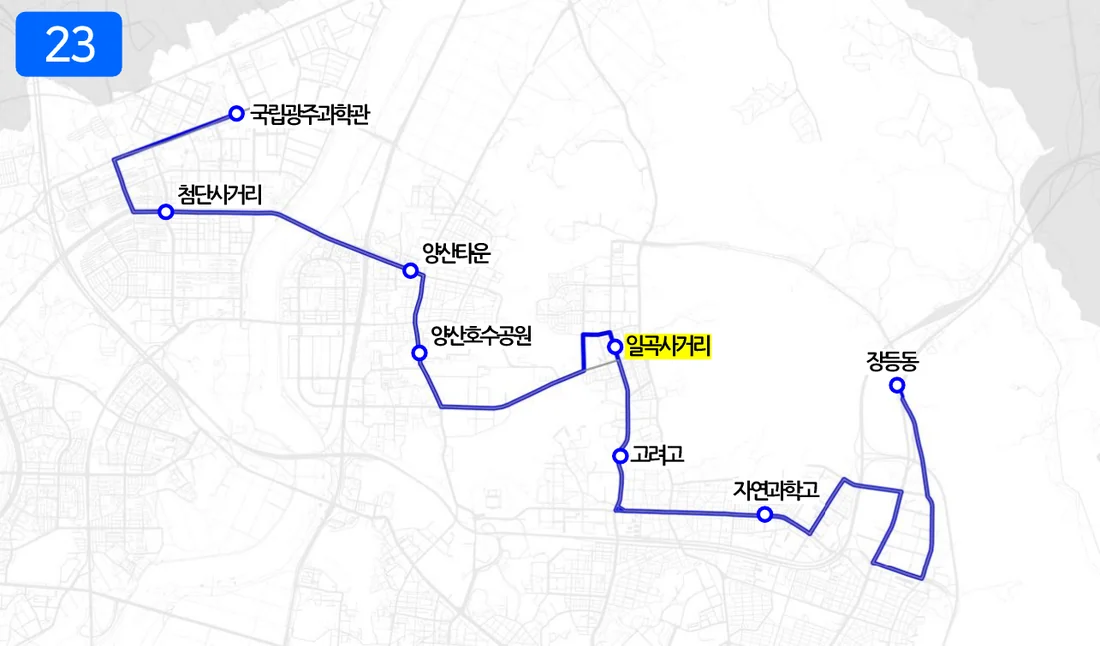 개편 후 23번 노선도