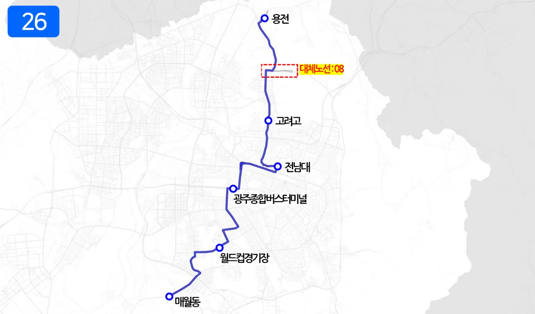 개편 후 26번 노선도