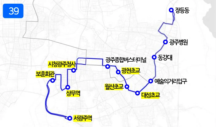 개편 후 39번 노선도
