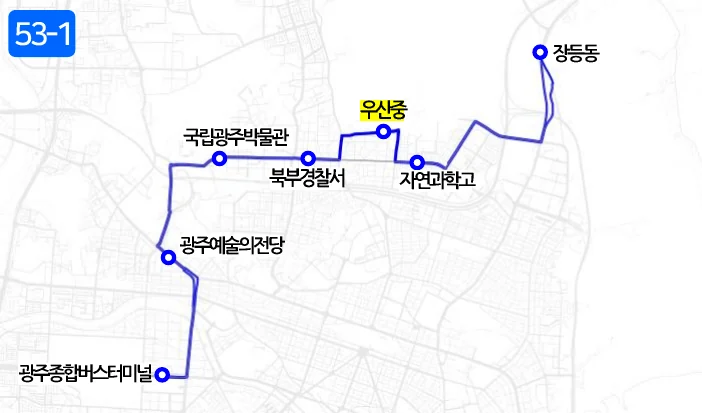 개편 후 53-1번 노선도