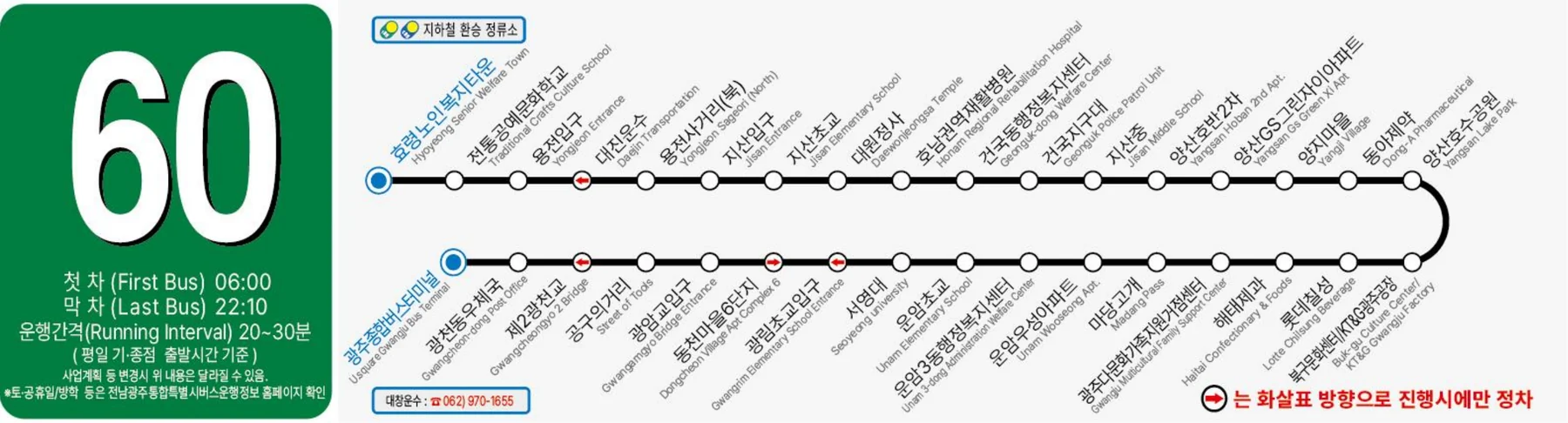 60번 정류장 안내도