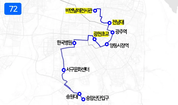 개편 후 72번 노선도