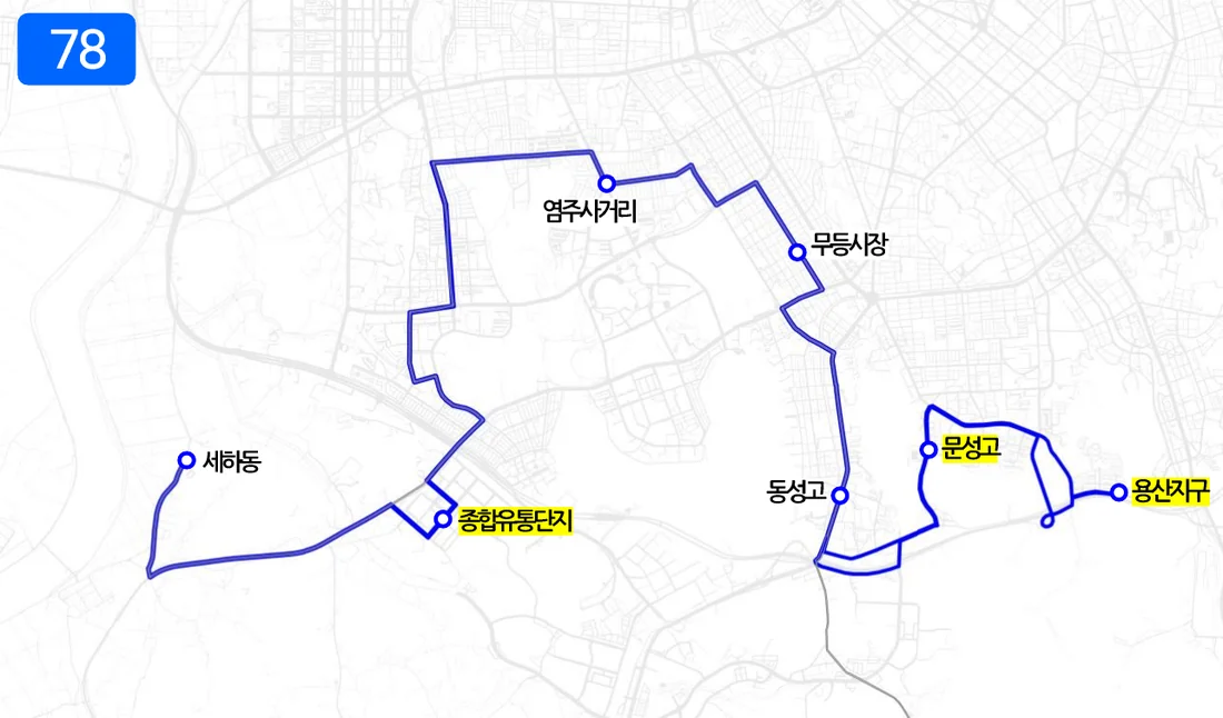 개편 후 78번 노선도