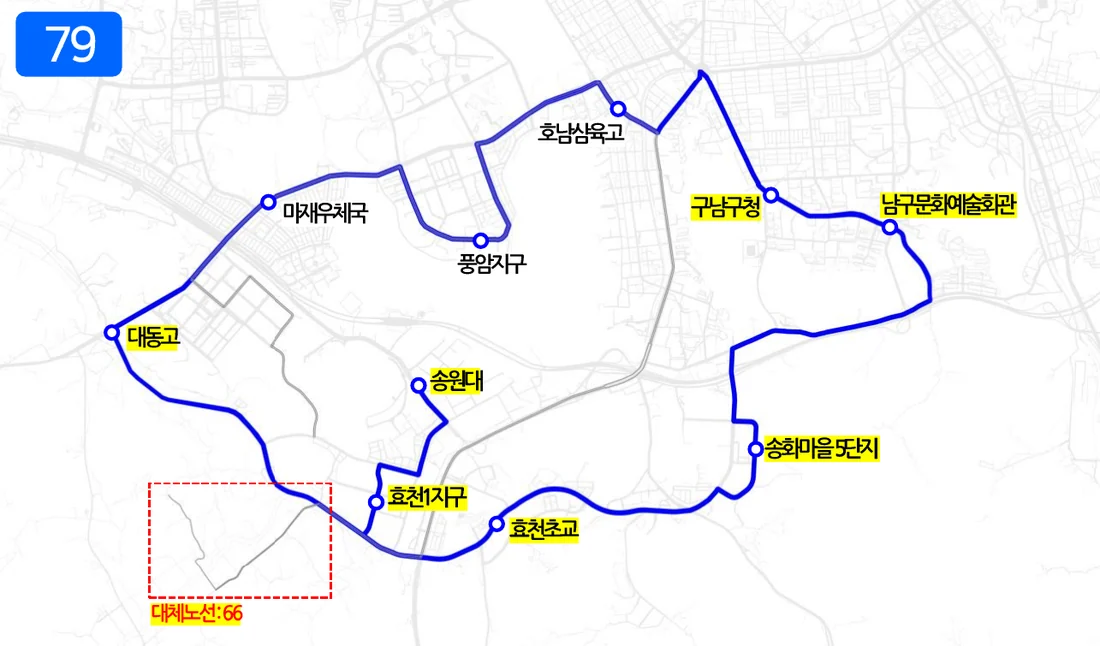 개편 후 79번 노선도
